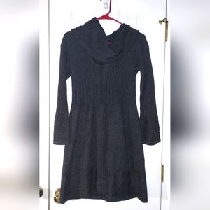 Long Sleeve Grey Cowl Neck Knit Dress Size Large
